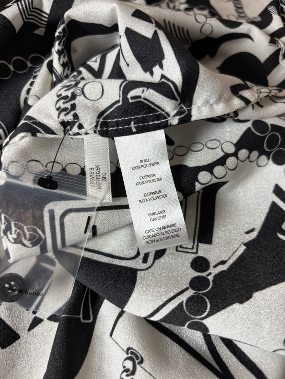 Karl Lagerfeld Black & White Graphic Button-Front Jacket - Picture 4 of 9